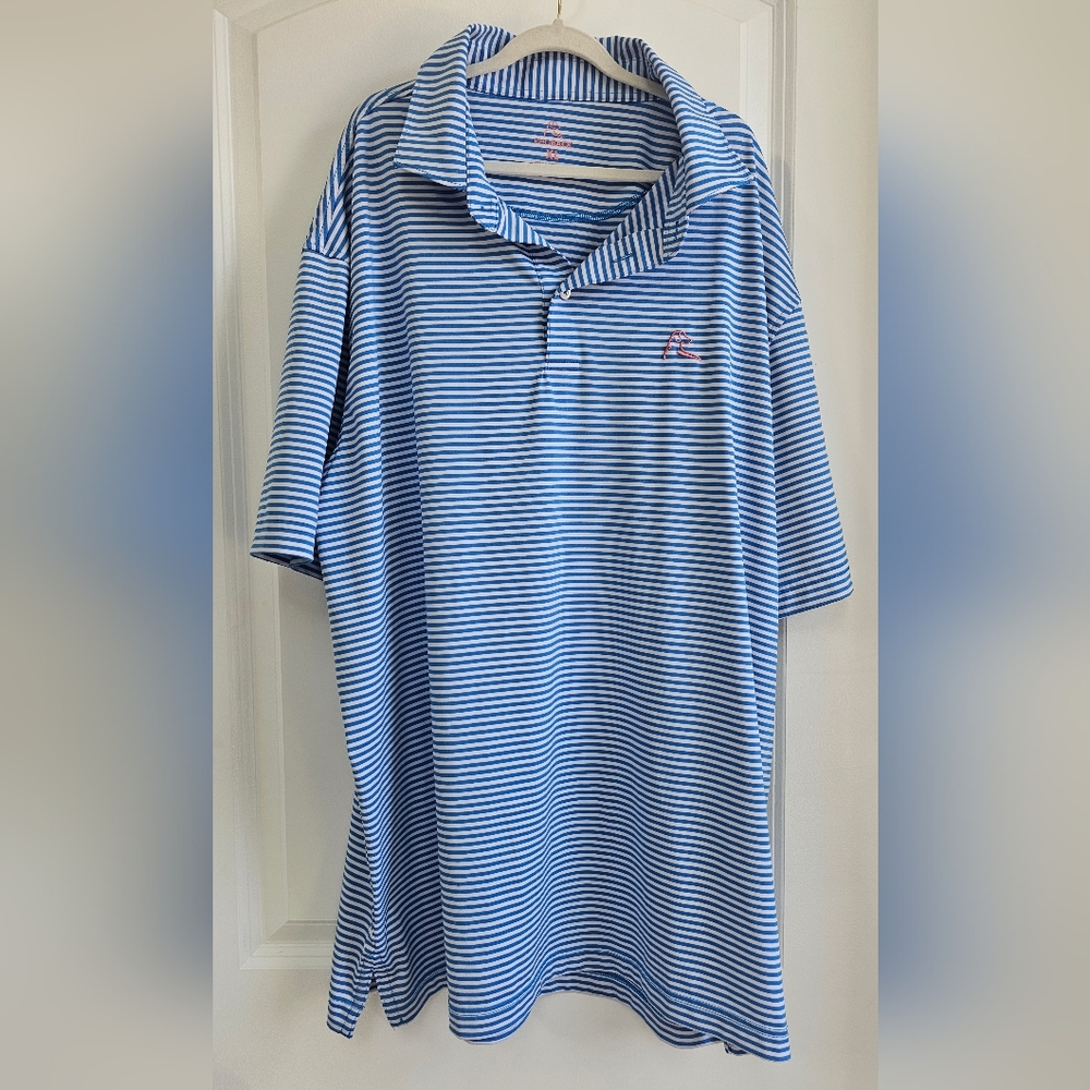 Rhoback Navy and White Striped Polo Shirt